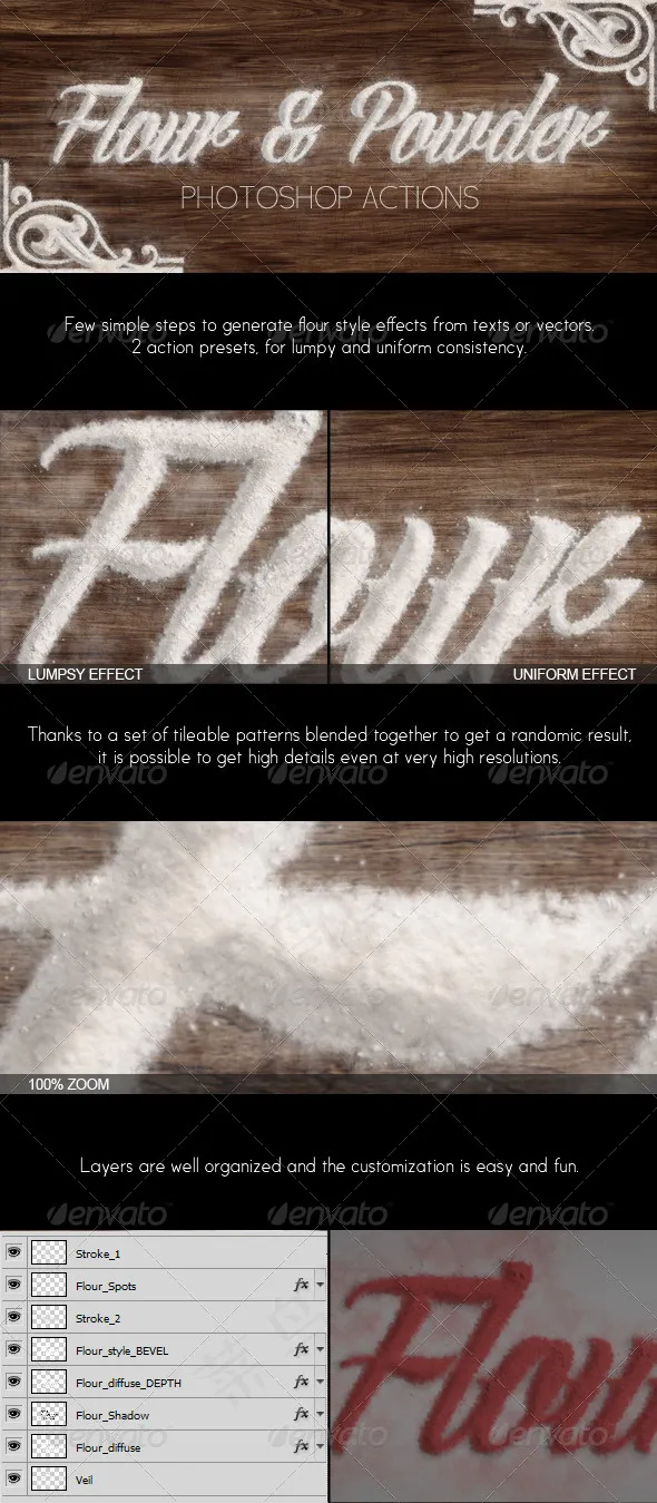 超酷的立体效果粉末字体动作