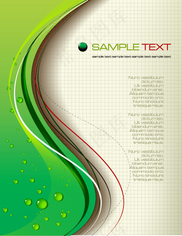 水珠动感线面矢量素材