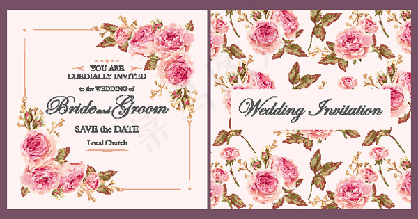 玫瑰花精美邀请函