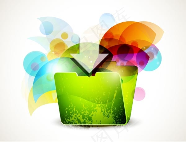 矢量梦幻绚丽文件夹设计