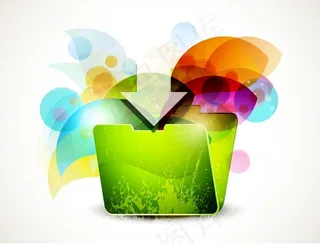 矢量梦幻绚丽文件夹设计