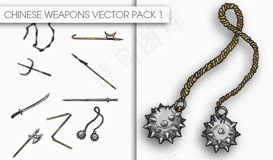 中国传统武器矢量图 AI