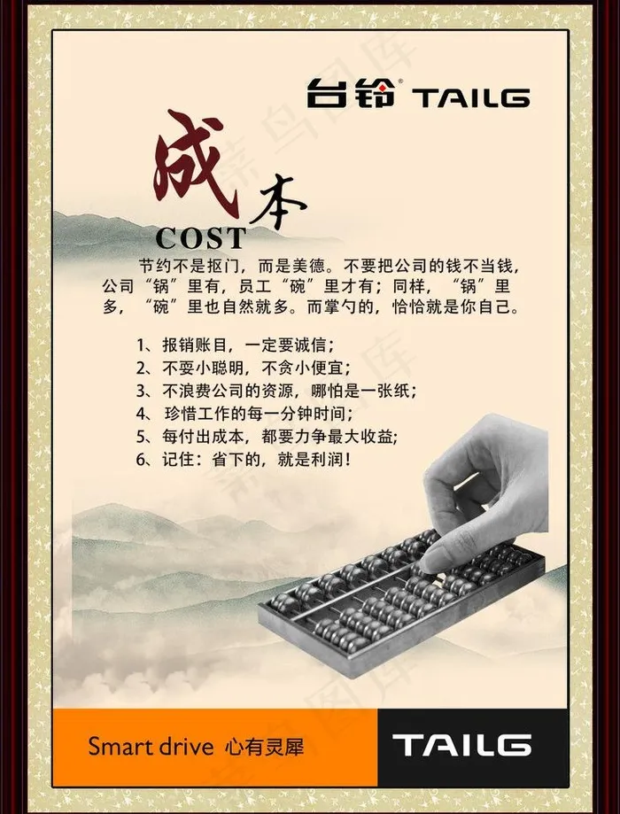 员工激励文化（成本）cdr矢量模版下载