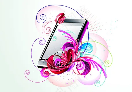 手机与花纹素材