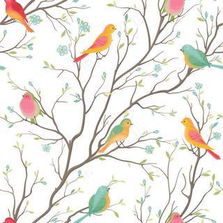 卡通可爱北欧童话梦幻儿童动物无缝平铺背景头像印刷矢量图片素材