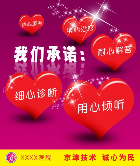医院宣传 服务承诺psd模版下载