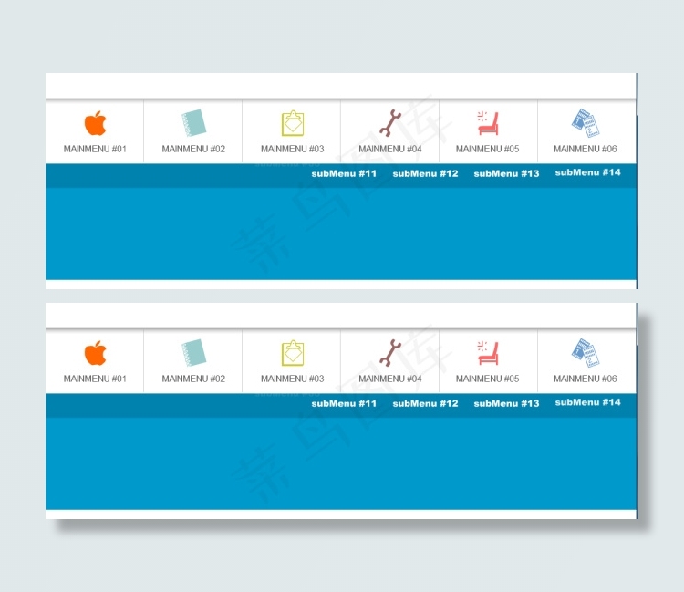 淡雅蓝色flash网页导航条菜单动...