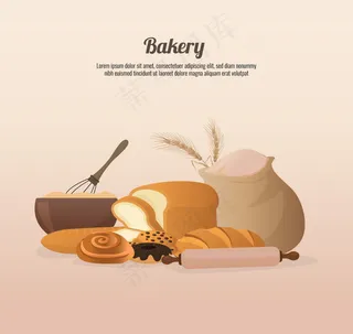 卡通面包矢量素材