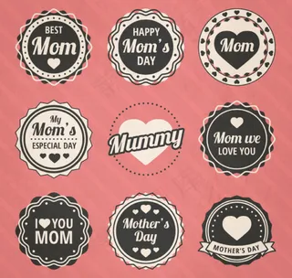 圆形母亲节标签