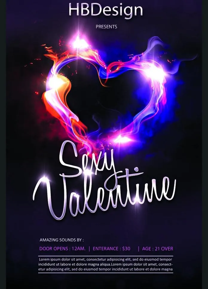 情人节海报图片psd模版下载