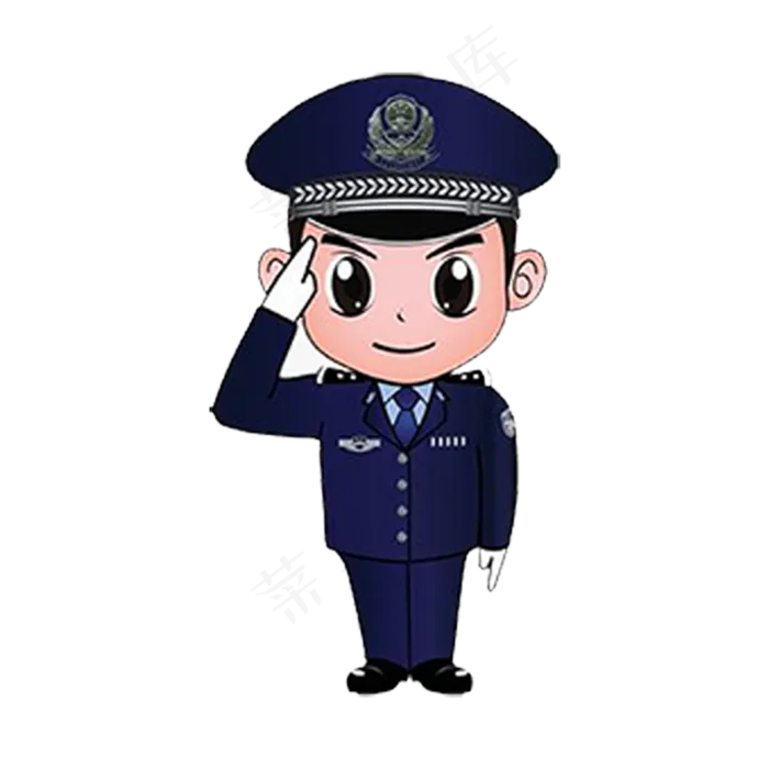 卡通手绘男交警png元素