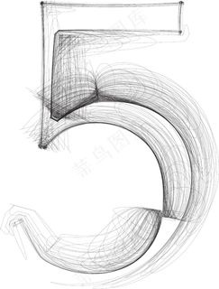 手绘插画矢量字体5号
