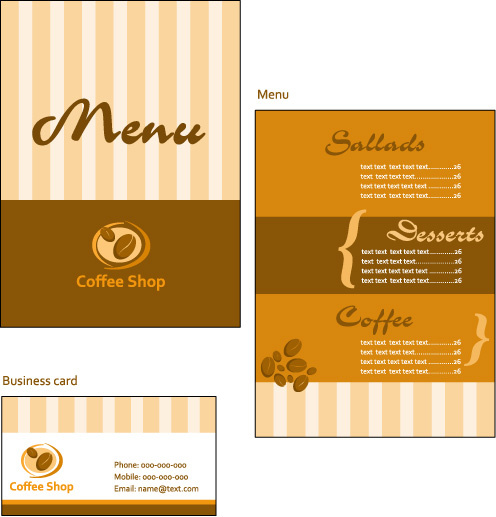 线条背景西餐菜单