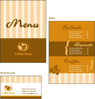 线条背景西餐菜单