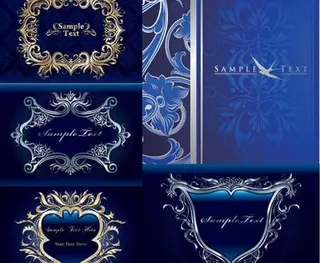 欧式宝石蓝尊贵背景矢量素材