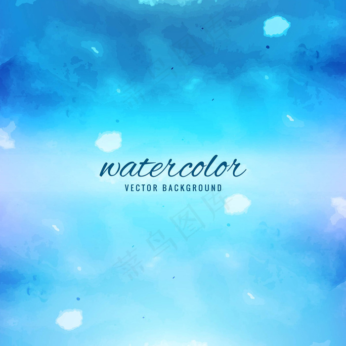 时尚蓝色水彩抽象海报背景矢量