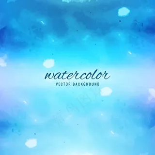 时尚蓝色水彩抽象海报背景矢量