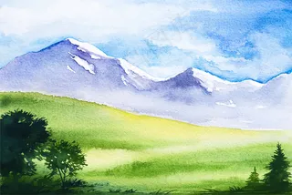 高清水彩插画展板背景矢量设计素材