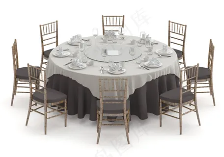 时尚餐桌模型模板下载