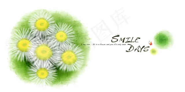 花朵与水彩背景