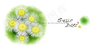 花朵与水彩背景