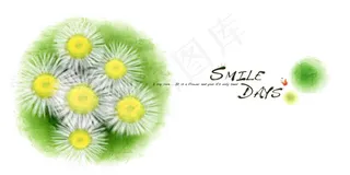 花朵与水彩背景