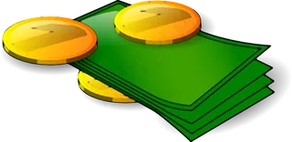 n卡米尔钱钞票和硬币的剪辑艺术