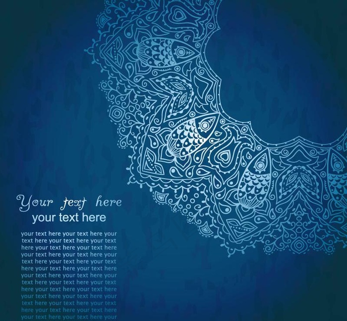 欧式蓝色花纹图片