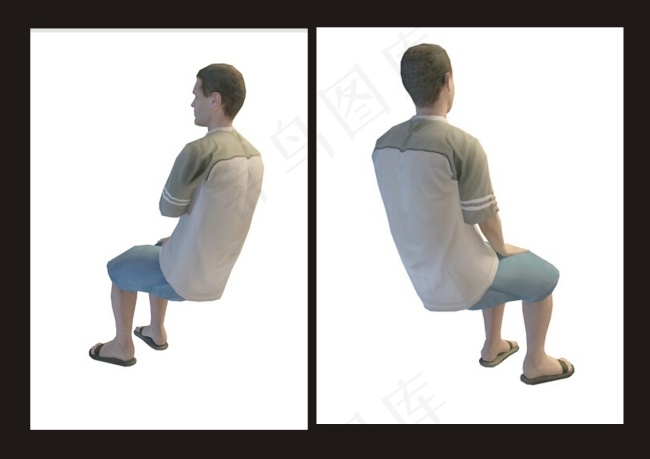 思考中的男人3d模型