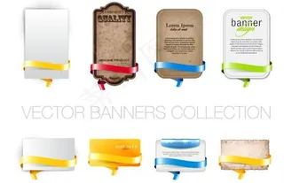 色彩鲜艳的旗帜以彩带矢量集01