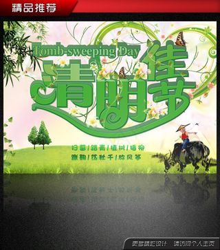 清明节传统祭祖扫墓踏青文化展板海报