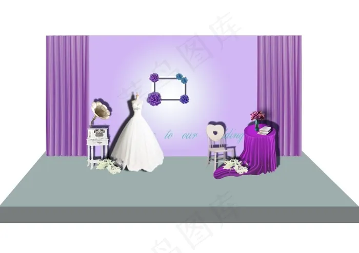 粉紫唯美婚礼psd模版下载