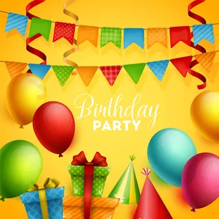 节日气球生日快乐礼物矢量元素