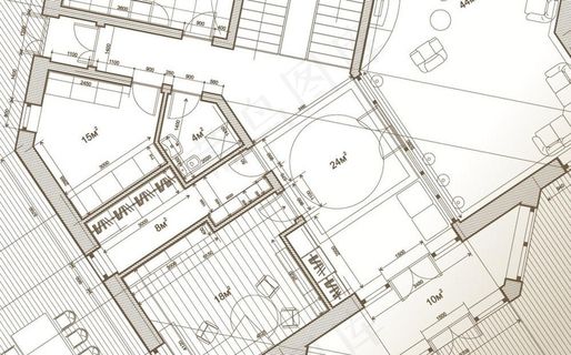 城市建筑室内设计图矢量图片