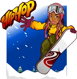 嘻哈雪地滑板人物