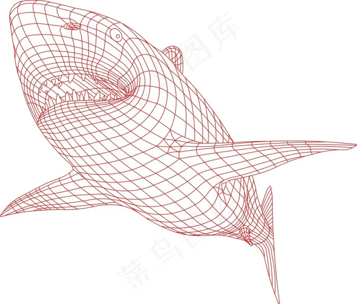 鲨鱼3D立体视觉灯cdr矢量模版下载