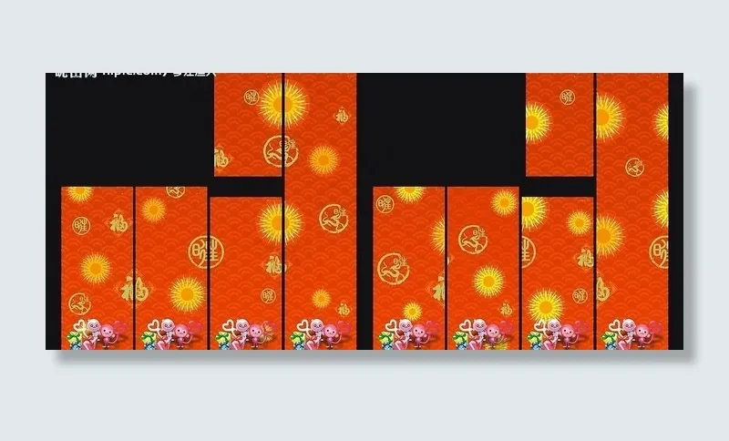 春节大门柱包柱画图片cdr矢量模版下载