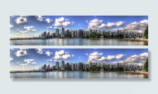 温哥华天际线全景图片