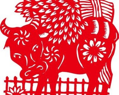 2009新春金牛剪纸矢量图03