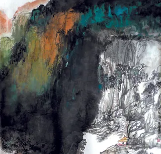 深林藏古寺图片