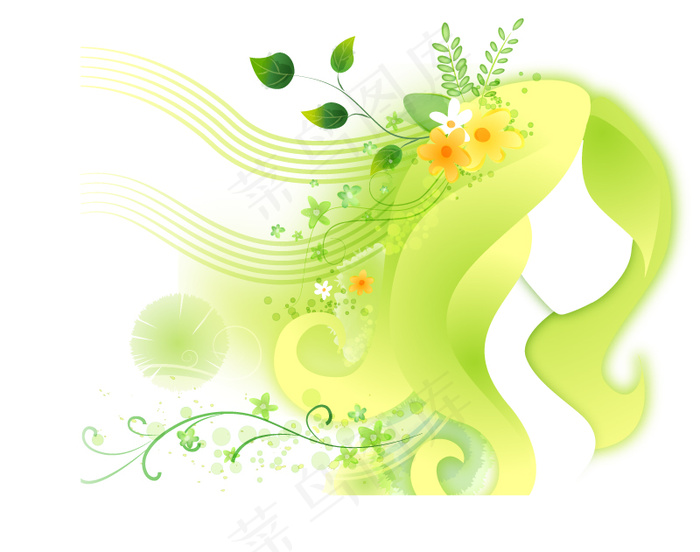 梦中的女人头像矢量素材