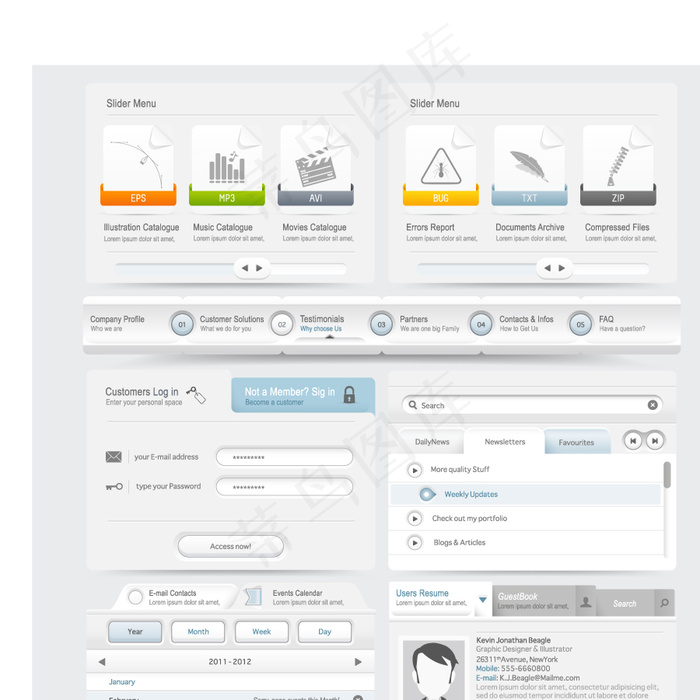 个性网站设计模板矢量图