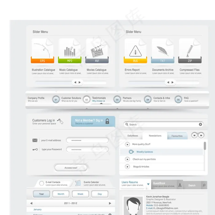 个性网站设计模板矢量图