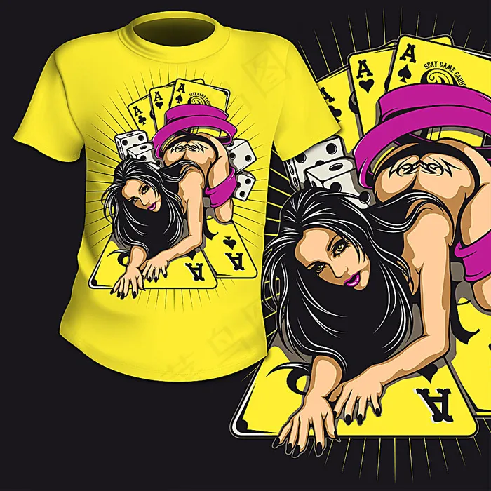 趴着的性感美女图案eps,ai矢量模版下载