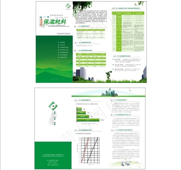 保温材料产品三折页图片cdr矢量模版下载