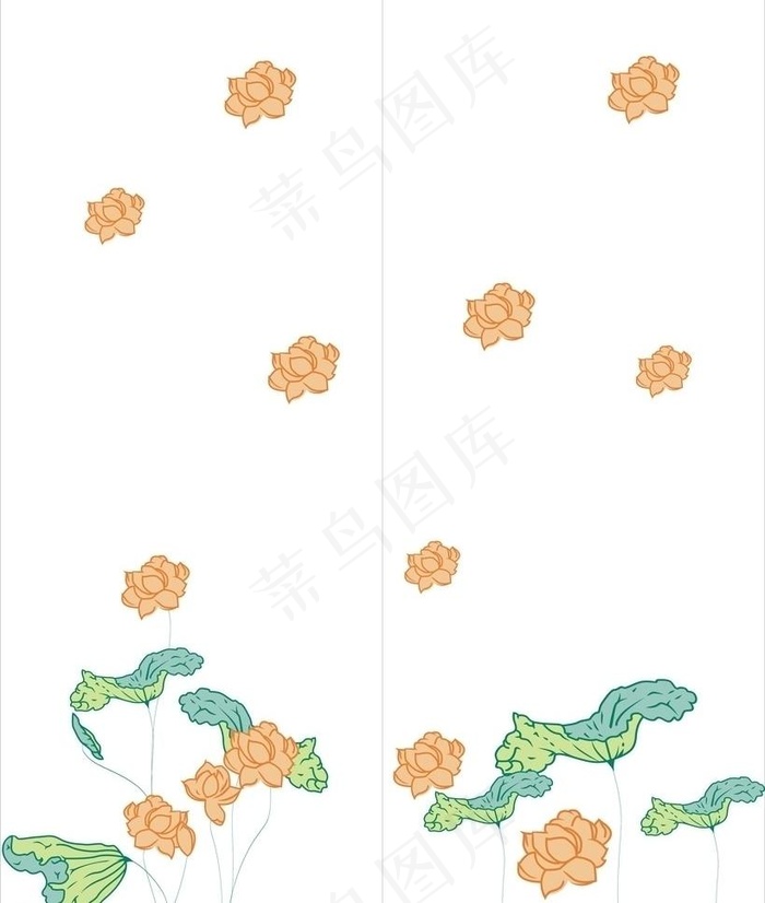 荷花移门图片cdr矢量模版下载