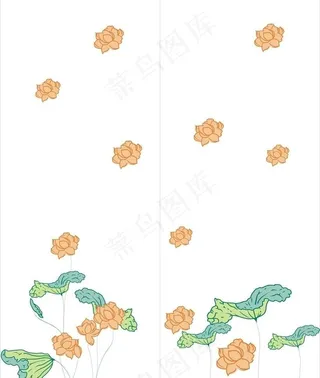 荷花移门图片