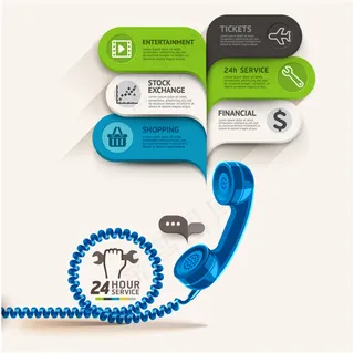 24小时服务商务信息图矢量素材