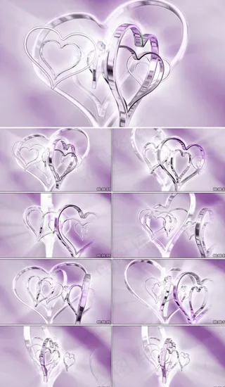 粉色爱心旋转视频素材