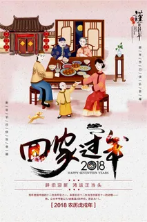 2018回家过年春节海报展板 2018回家过年春节海报展板